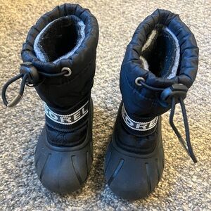 Kids Sorel Snow Winter Boots Insulated Size 7 Black